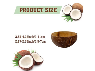 6 Cuenco de Coco Madera de Haya Set de Bayas Artesanías Cáscaras Platos Perlados Vela Aromática