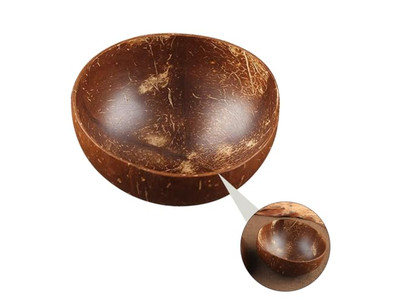 Cuenco de Coco Diseño de Palma con Cáscaras Set de Cuencos de Madera Tejidos a Mano