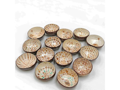 Cuenco de Coco Decoración de Fiesta Eco-Amigable Set 36 Sin Inestabilidad Todo Natural