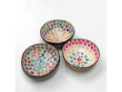 Cuenco de Coco Decoración de Fiesta Eco-Amigable Set 36 Sin Inestabilidad Todo Natural