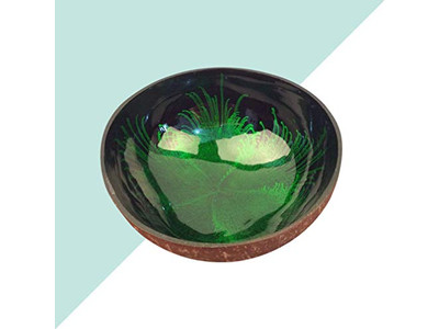 Cuenco de Coco con Logo Lacado Base de Australia Cera Aromática de Indonesia