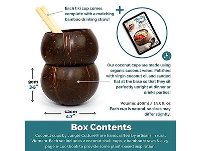 Cuenco de Desayuno de Coco Madera 20Cm Cáscara con Tapa Cáscaras Orgánicas Cuencos de Charcutería