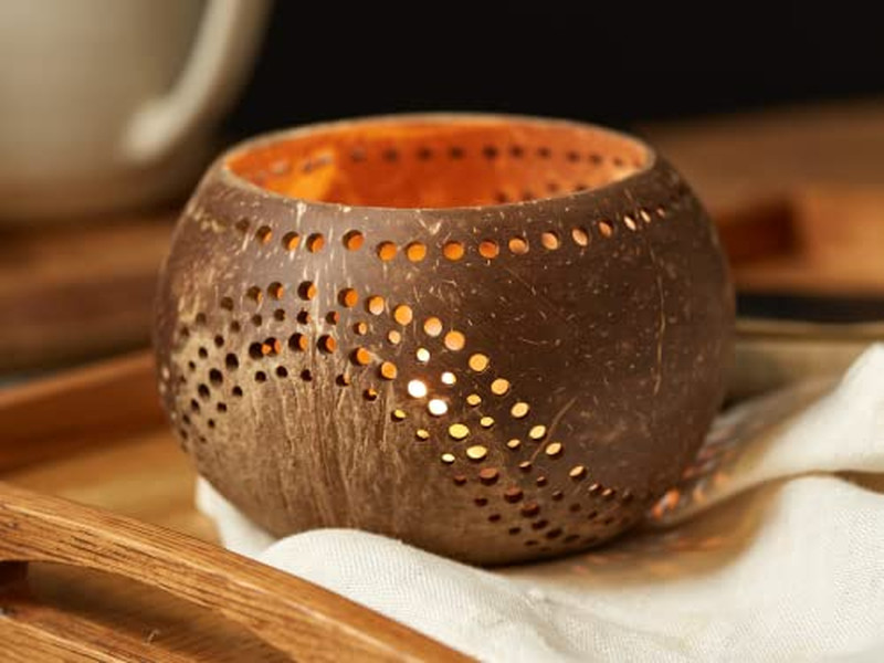 Cuenco de Mezcla de Coco Pequeño Cuencos Tallados a Mano de Madera Natural Orgánica para Niños