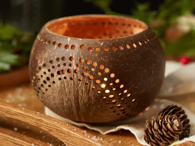 Cuenco de Mezcla de Coco Pequeño Cuencos Tallados a Mano de Madera Natural Orgánica para Niños