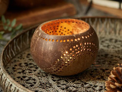 Cuenco de Mezcla de Coco Pequeño Cuencos Tallados a Mano de Madera Natural Orgánica para Niños