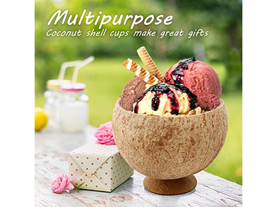 Producto de Cáscara de Coco Platos de Aperitivos Cuchara Vietnam Cuenco Grande Tamaño Propio Logo