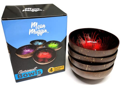 Juego de Cuencos Ecológicos Hechos a Mano Cuencos de Madera de Coco para Sopa en Forma de Diamante