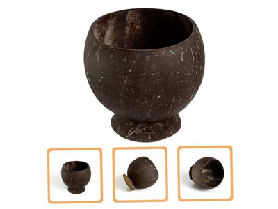 Set de un Cuenco de Coco Parecido con Soporte Cubierta de Logo de Cuencos Vietnamitas