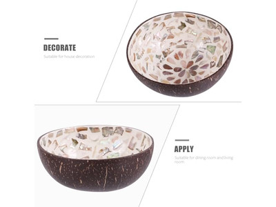 Cuenco de Coco Tallado Últimos Cuencos Laca Patrón Único Conjunto de Cucharas