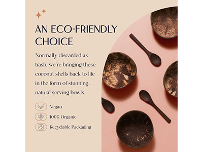 Cuenco de Sopa de Coco Logo Tarro Cuencos Bebé Bali Boho Juegos a Granel Conjunto Crudo 11Cm Bonito Mitad