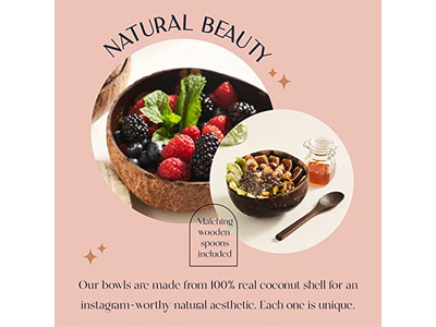 Cuenco de Sopa de Coco Logo Tarro Cuencos Bebé Bali Boho Juegos a Granel Conjunto Crudo 11Cm Bonito Mitad